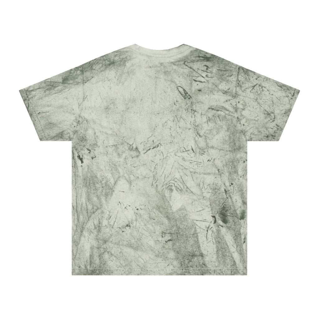 Golden Tie-Dye Tee — Minimal 'WAVE' Mountain Logo
