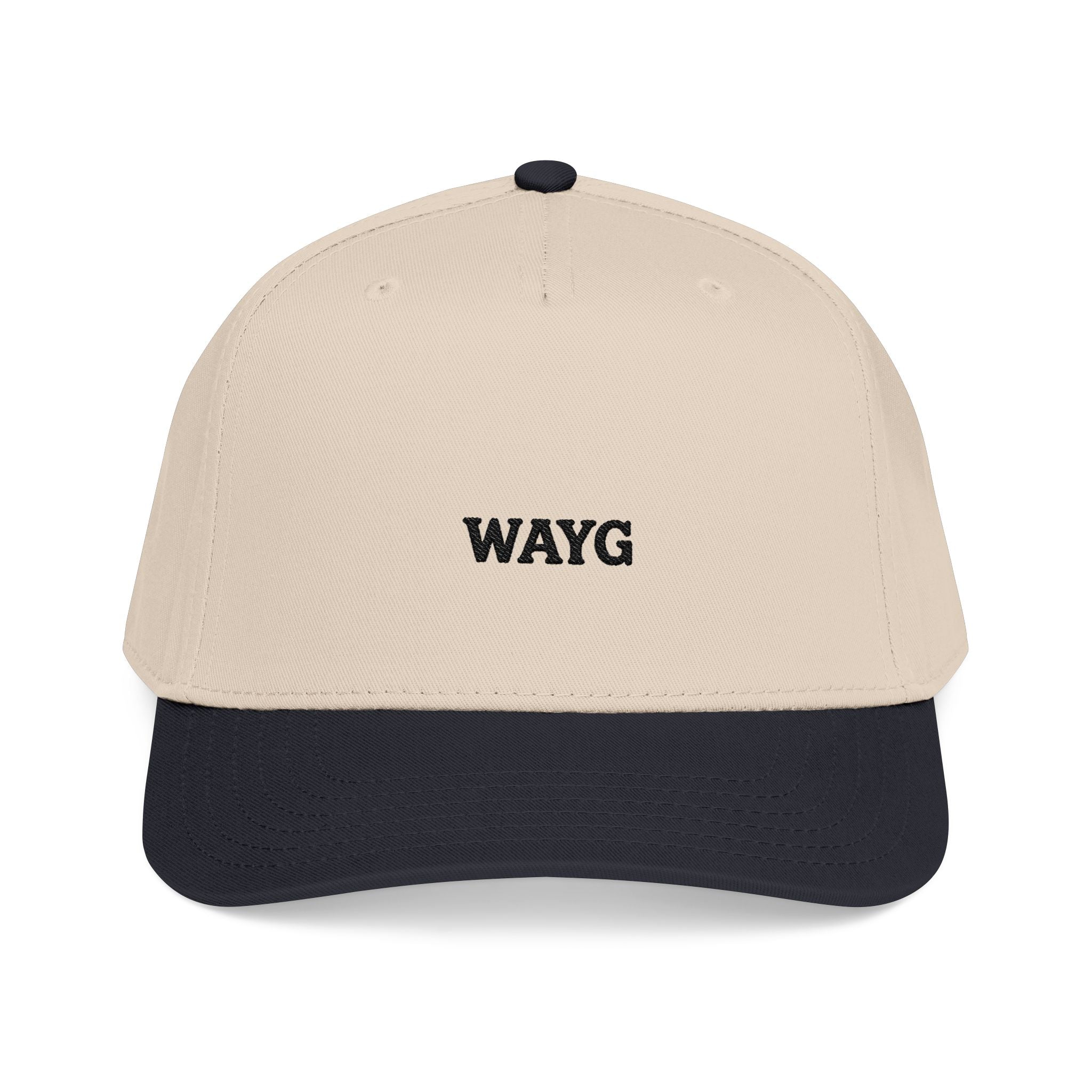 WAYG Embroidered Baseball Cap — Mid Profile Two-Tone Dad Hat