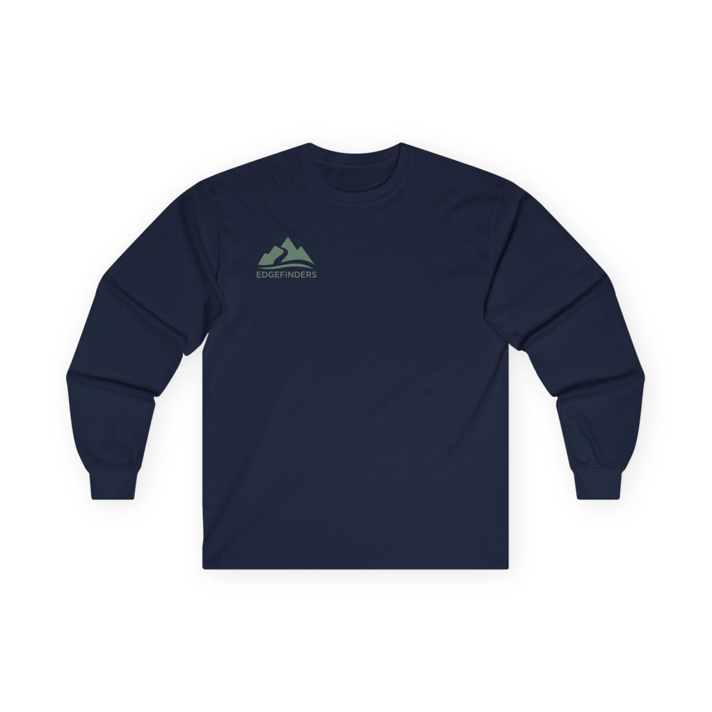 Unisex Ultra Cotton Long Sleeve Tee - Adventure Ready with Mountain Design