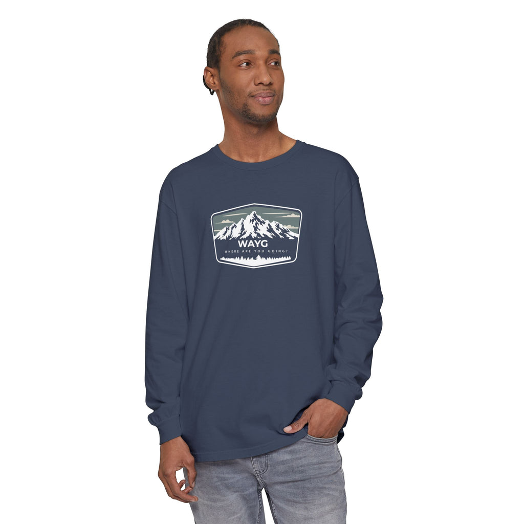 Mountain Adventure Long Sleeve T-Shirt - Cozy Outdoor Tee for Hiking, Camping, Travel, Gift for Outdoorsy Friends, Unisex Casual Wear
