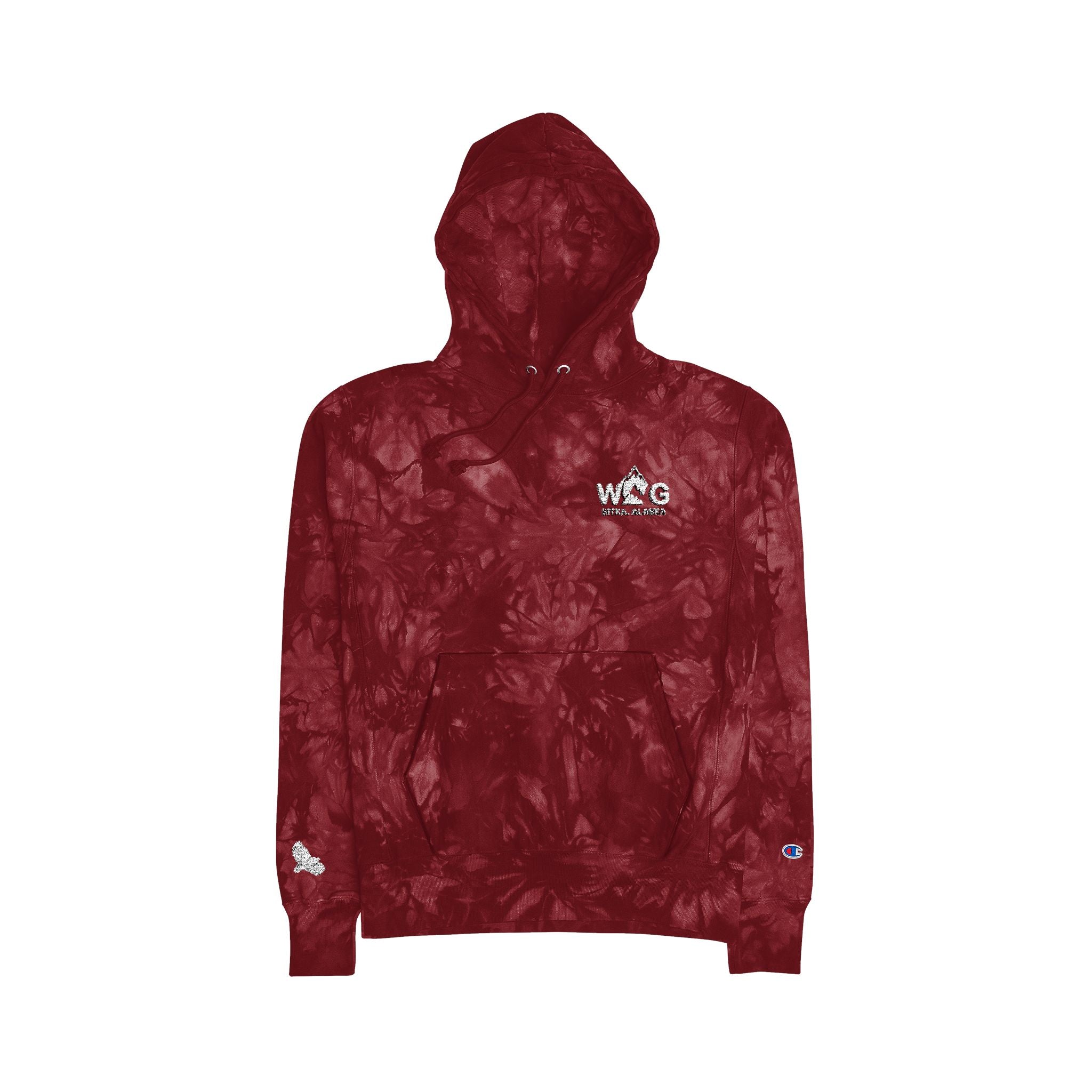 WAYG Collection- Sitka Alaska- Unisex Tie-Dye Champion Hoodie, Embroidered Hoodie