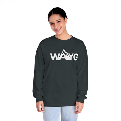 Adventure Awaits Long Sleeve T-Shirt | Unisex Mountain Tee, Gifts for Outdoor Lovers, Hiking Apparel, Casual Wear, Adventure Gear