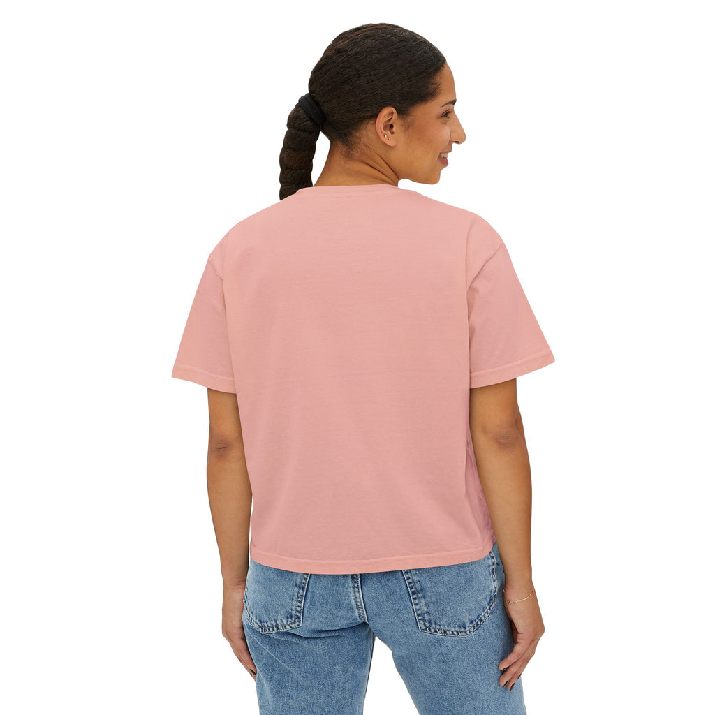 Women's Boxy Tee — Vintage Mountain Patch Tee (NAVC)