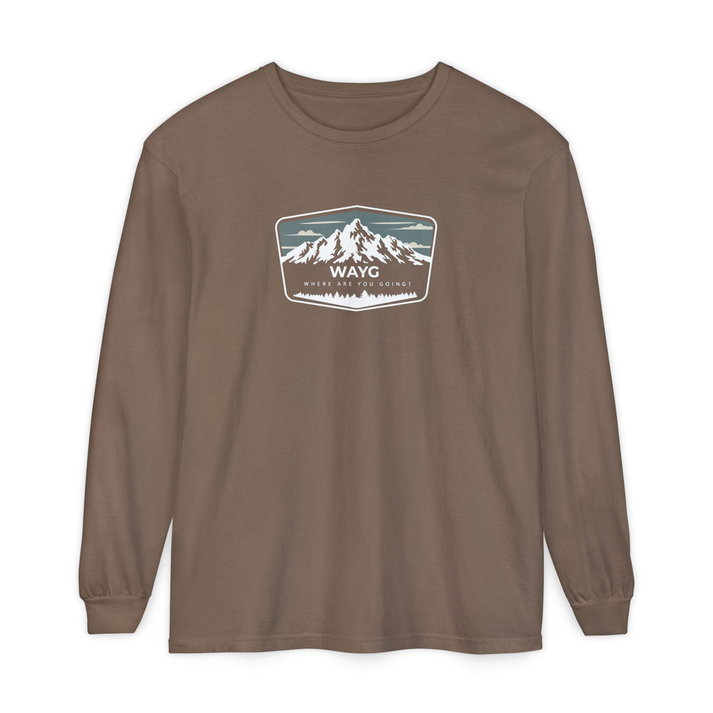 Mountain Adventure Long Sleeve T-Shirt - Cozy Outdoor Tee for Hiking, Camping, Travel, Gift for Outdoorsy Friends, Unisex Casual Wear