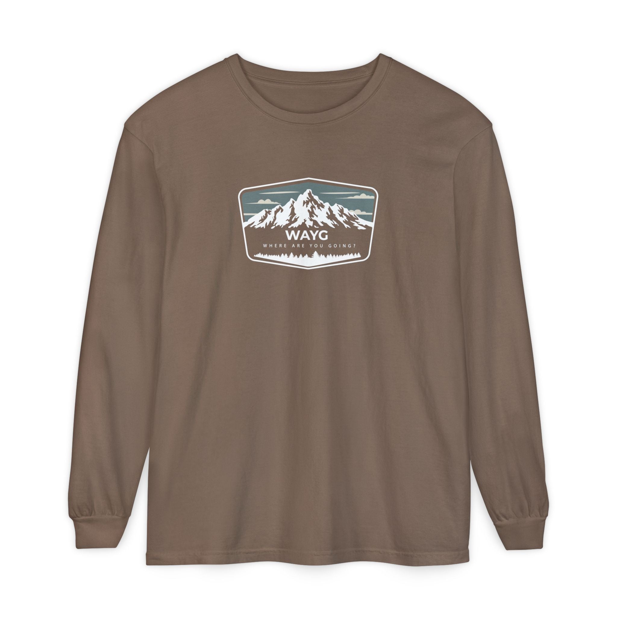 Mountain Adventure Long Sleeve T-Shirt - Cozy Outdoor Tee for Hiking, Camping, Travel, Gift for Outdoorsy Friends, Unisex Casual Wear